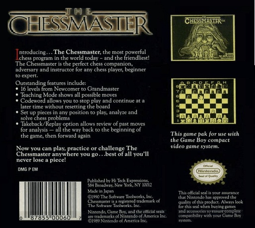 Chessmaster The Boxarts For Nintendo Game Boy The Video Games Museum